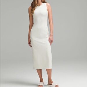 NWT Lululemon All Aligned Ribbed Midi Dress in Bone